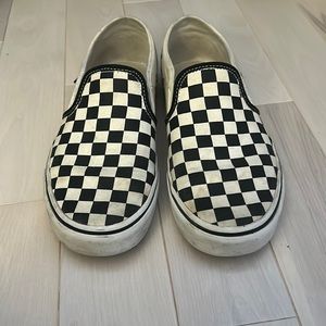 Checkered Vans Slip-ons